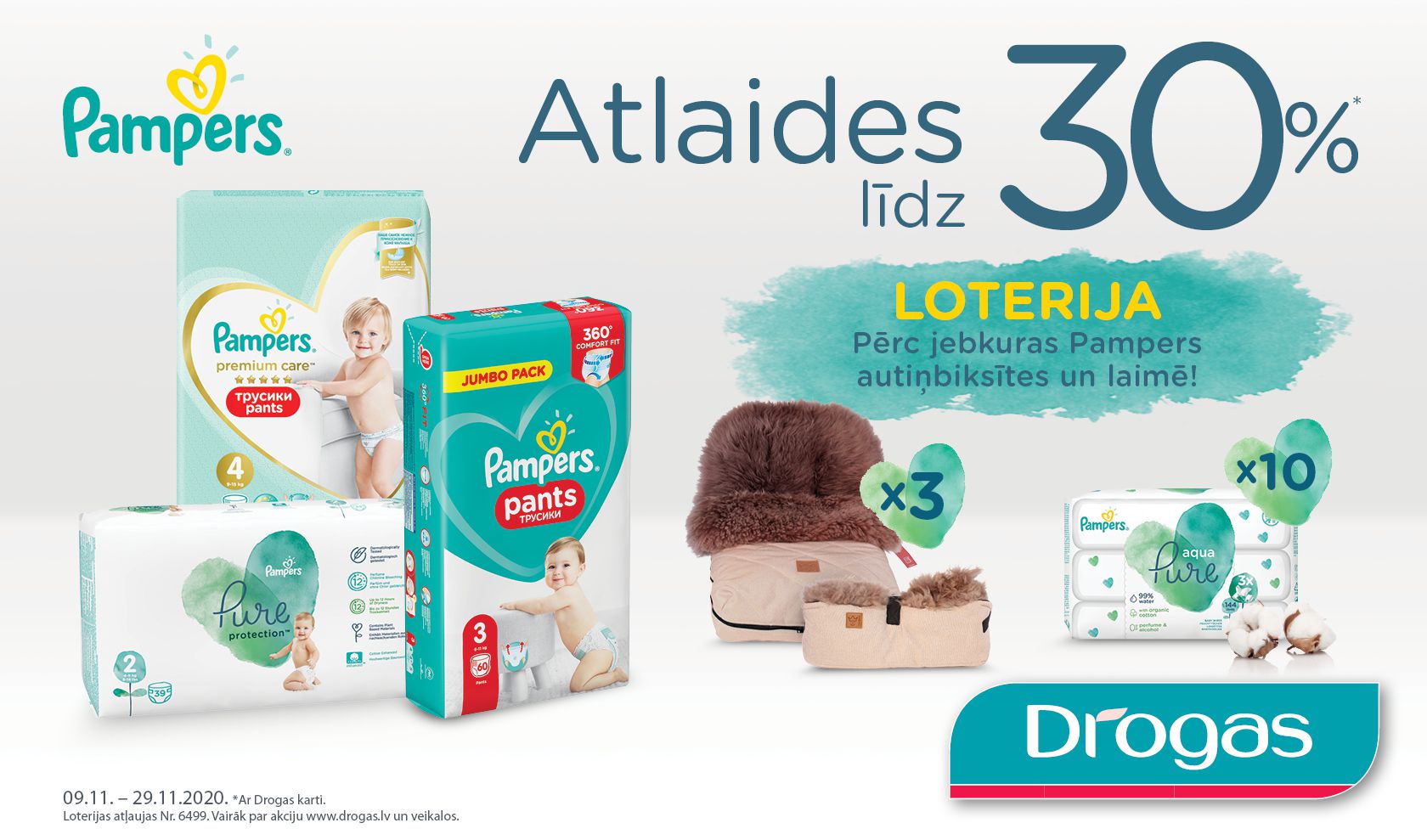 Pampers rudens loterija Drogās