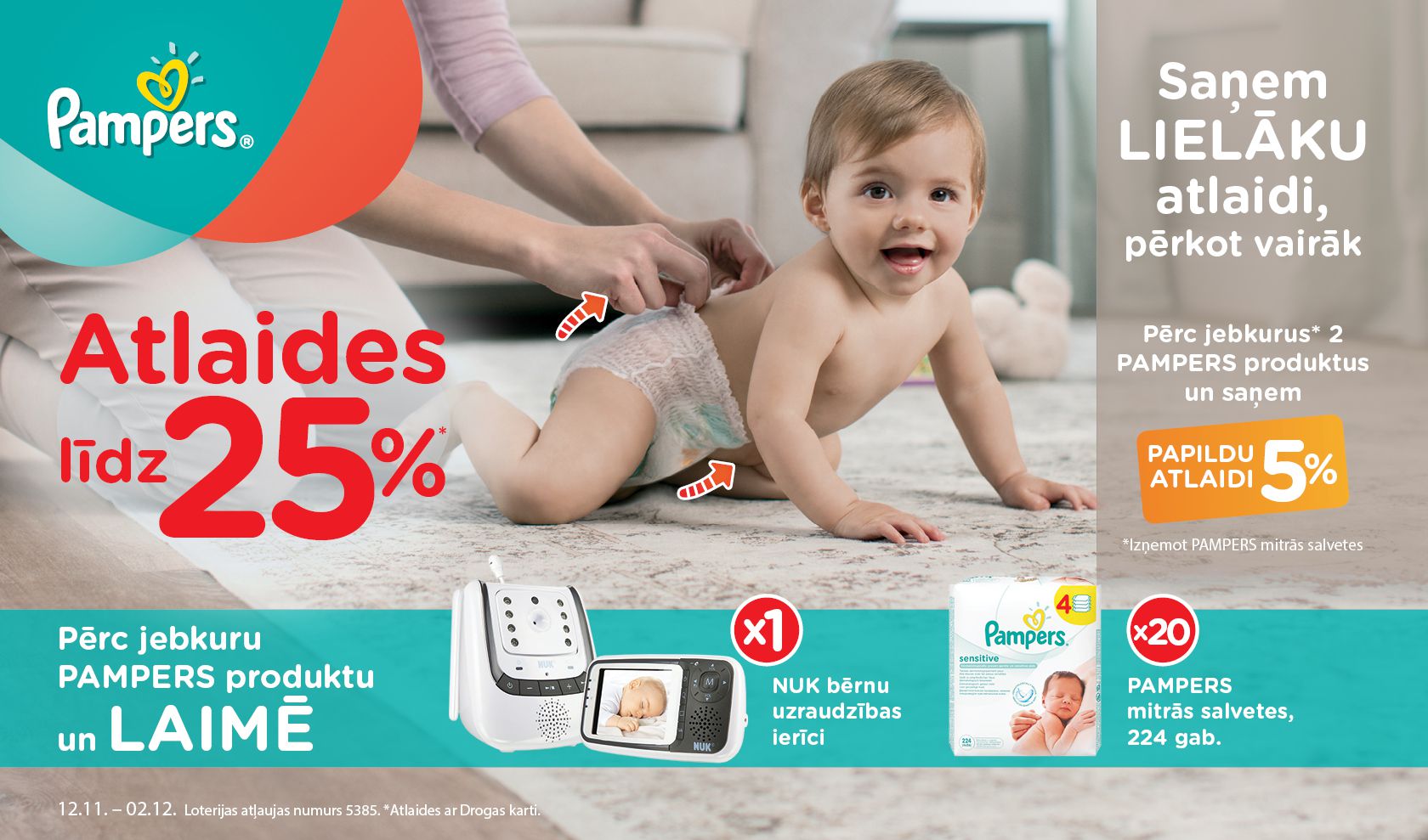 Pampers loterija Drogās