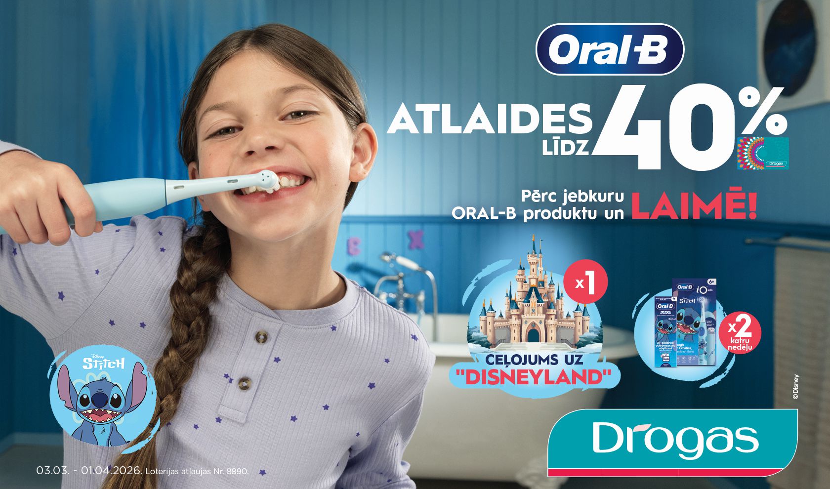 Oral-B loterija veikalos Drogas