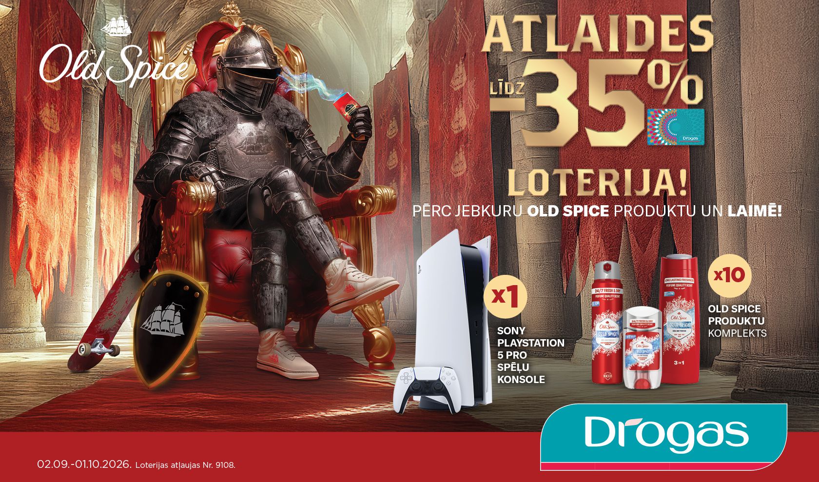 Old Spice loterija veikalos Drogas