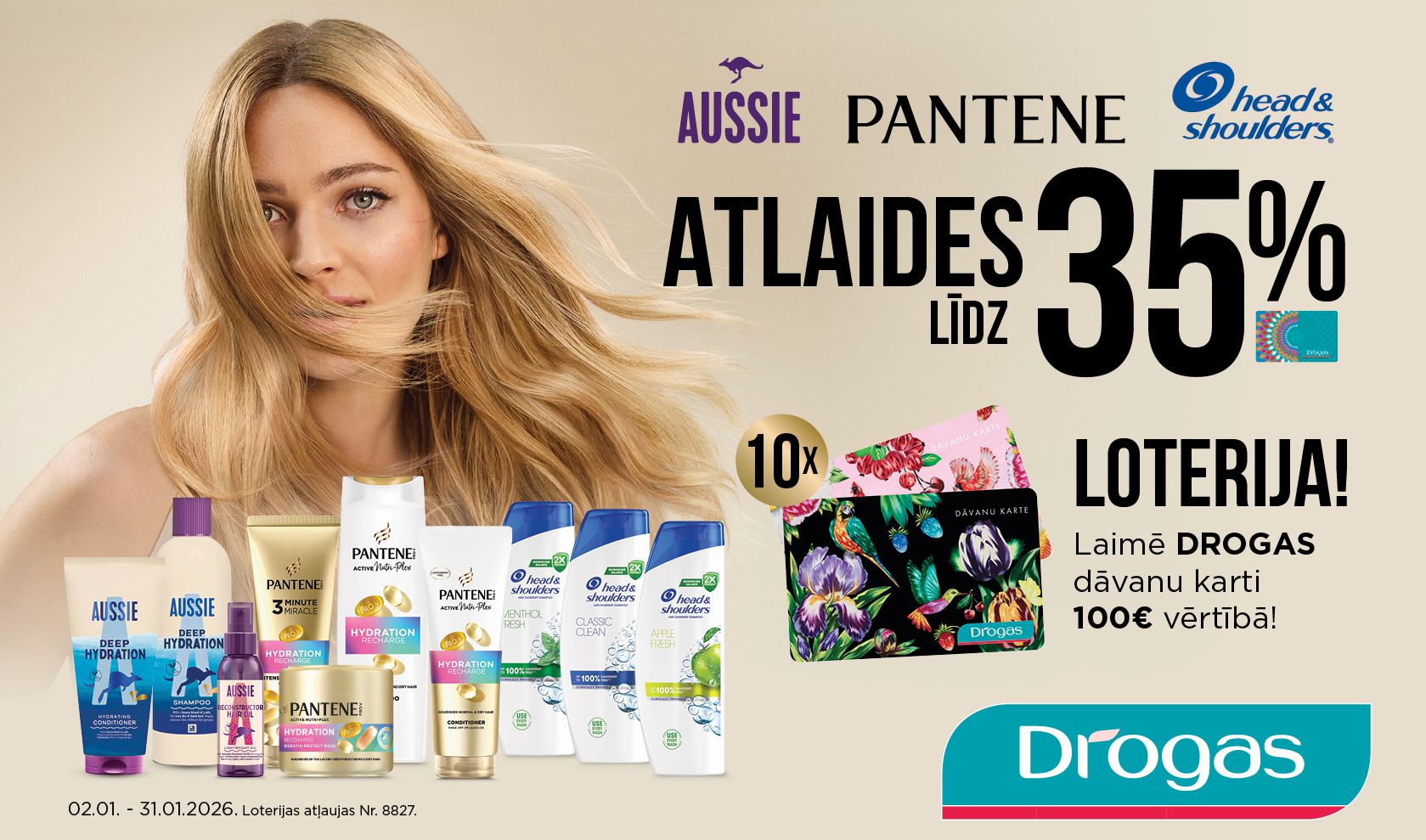 P&G Matu kopšanas dienu loterija Drogas veikalos