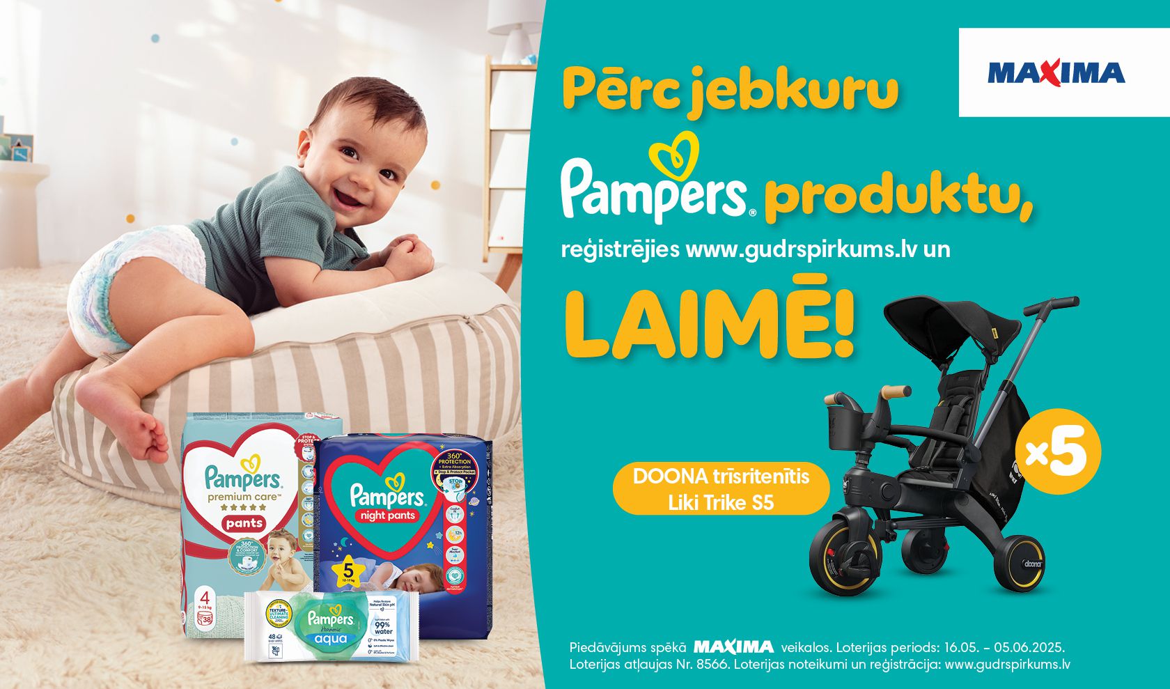 PAMPERS LOTERIJA VEIKALOS MAXIMA  
